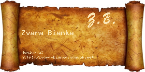Zvara Bianka névjegykártya
